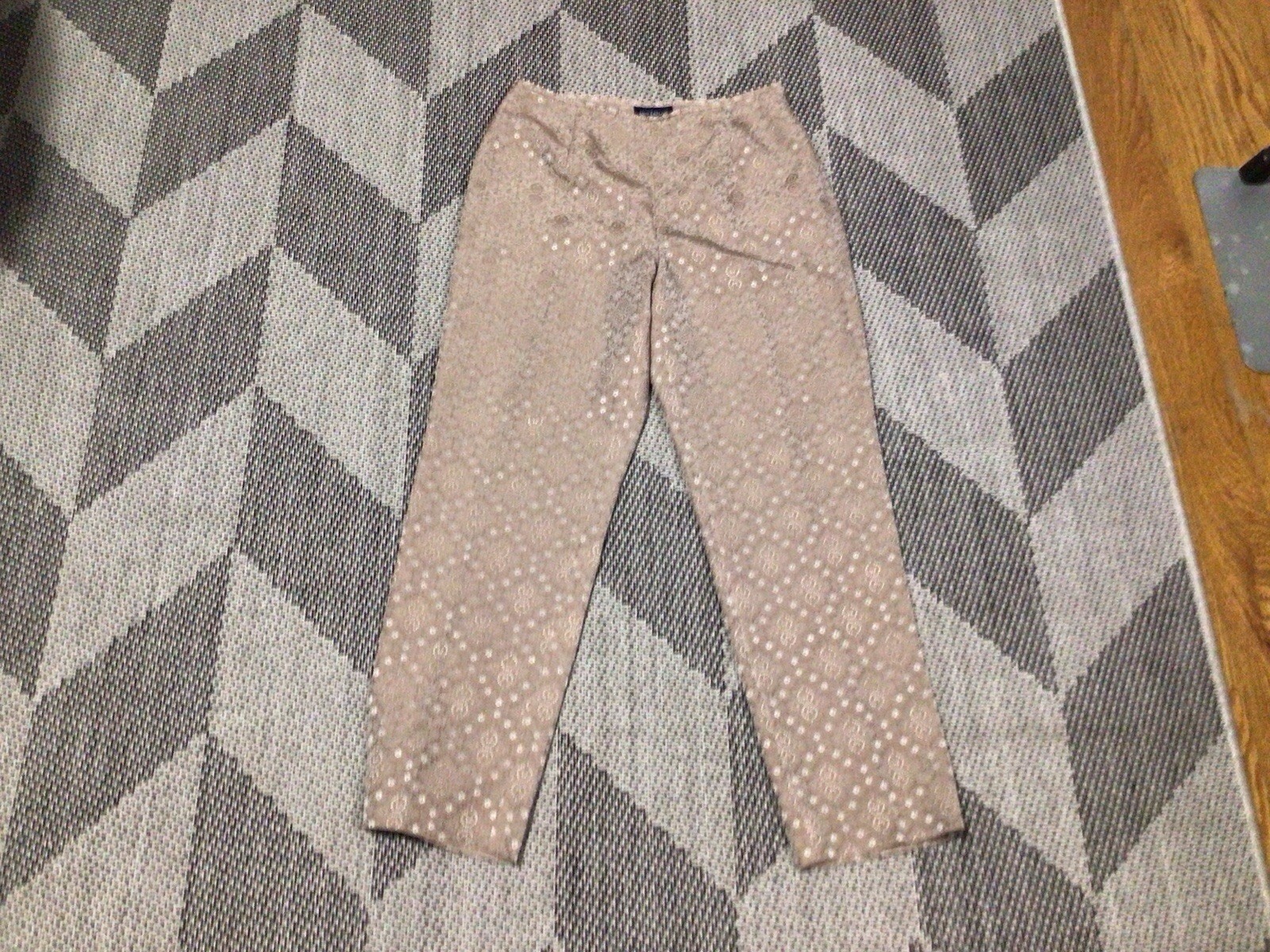 Ann Taylor Geometric Pattern Brown Lined Side Zip… - image 2