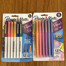 PAPER MATE FLAIR FELT TIP PENS Lot of 2 packs/ 24 pens