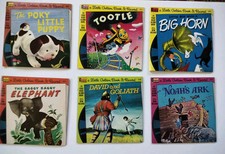 Disneyland Little Golden Book & Record See Hear Read 33 1/3rpm Lot (6) ~ TOOTLE