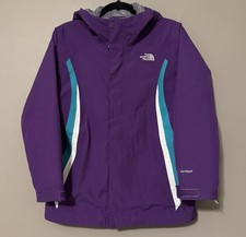 The Northface HyVent Full Zip Hooded Shell Coat Purple/Teal Girls Lg/Adult Small