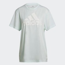 Image of adidas Women's D2M Boyfriend T-Shirt Ice Mint Green AEROREADY Gym Tee H65827