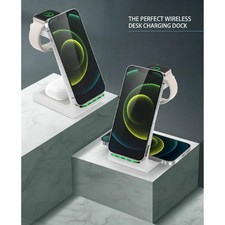 3 in 1 Wireless Charging Station Fast Charger Stand for iPhone Apple Watch AirPo
