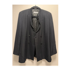 Vintage Emporio Armani Wool Crepe Blazer Jacket Black 80s/90s Made in Italy