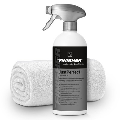 Auto Lackpflege Set THE FINISHER Just Perfect Quick Detailer 500ml mit Tuch