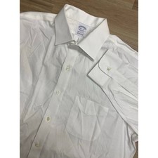 Brooks Brothers Regent Non-Iron Stretch solid white supima cotton dress shirt