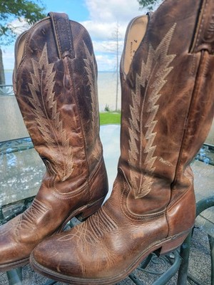 Boulet  Western Boots Cowboy W 7 Brown Leather  Country 