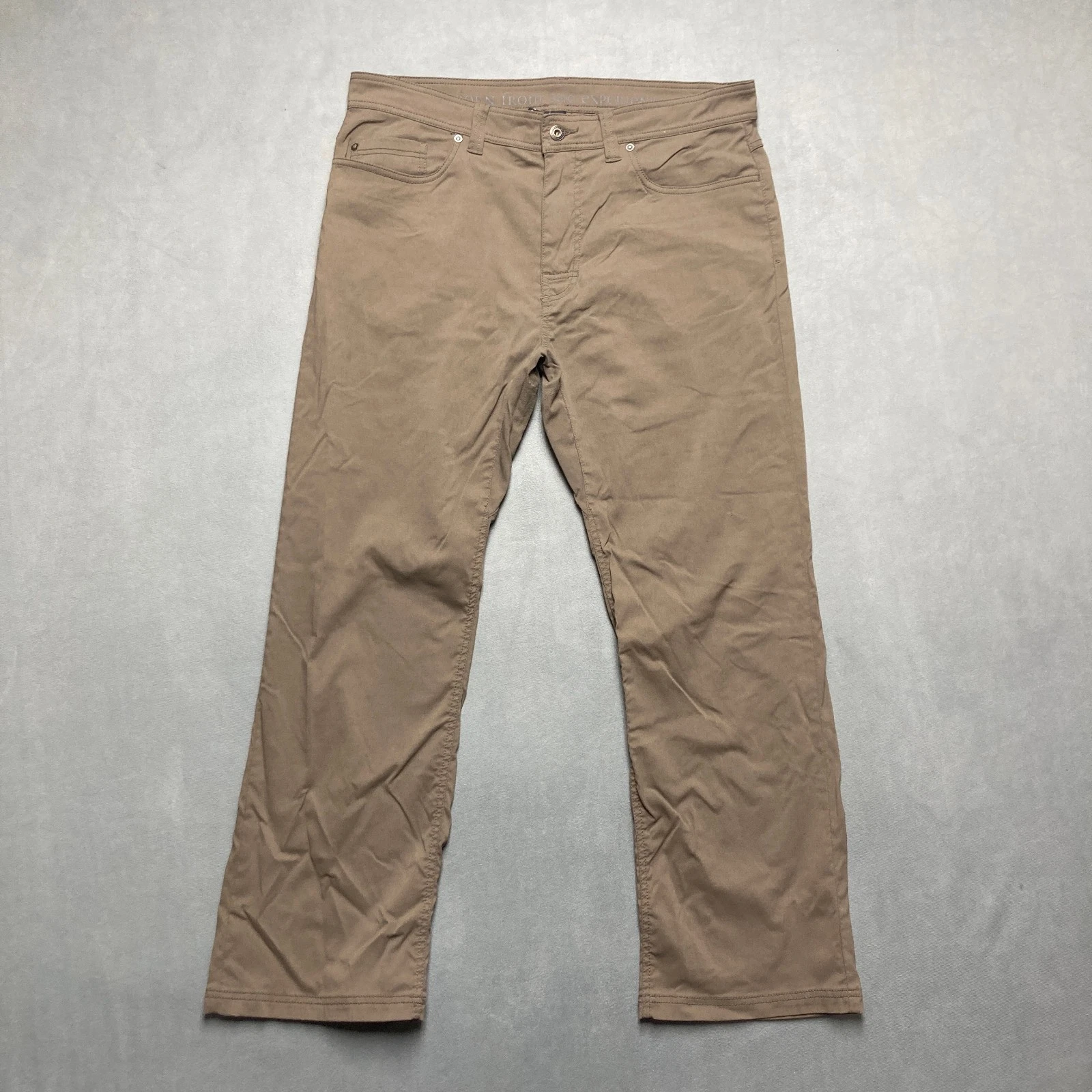 Prana Pants Mens 38x30 Brown Brion Slim Fit Stretch Zion Nylon Comfort Hiking