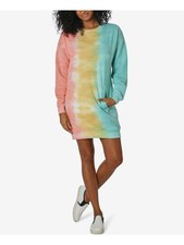 ULTRA FLIRT Womens Shift Short Dress Light Blue Long Sleeve Jewel Neck Juniors S