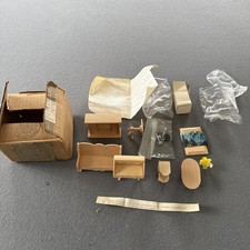 Lot 1 of Vintage Wood Dollhouse Furniture and Accessories 3-4