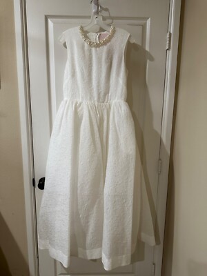 Simone Rocha x H&M White Cloque Dress With Pearl Neckline Detail Size Small, NWT | eBay Simone Rocha x H&M White Cloque Dress With Pearl Neckline Detail Size Small, NWT | eBay