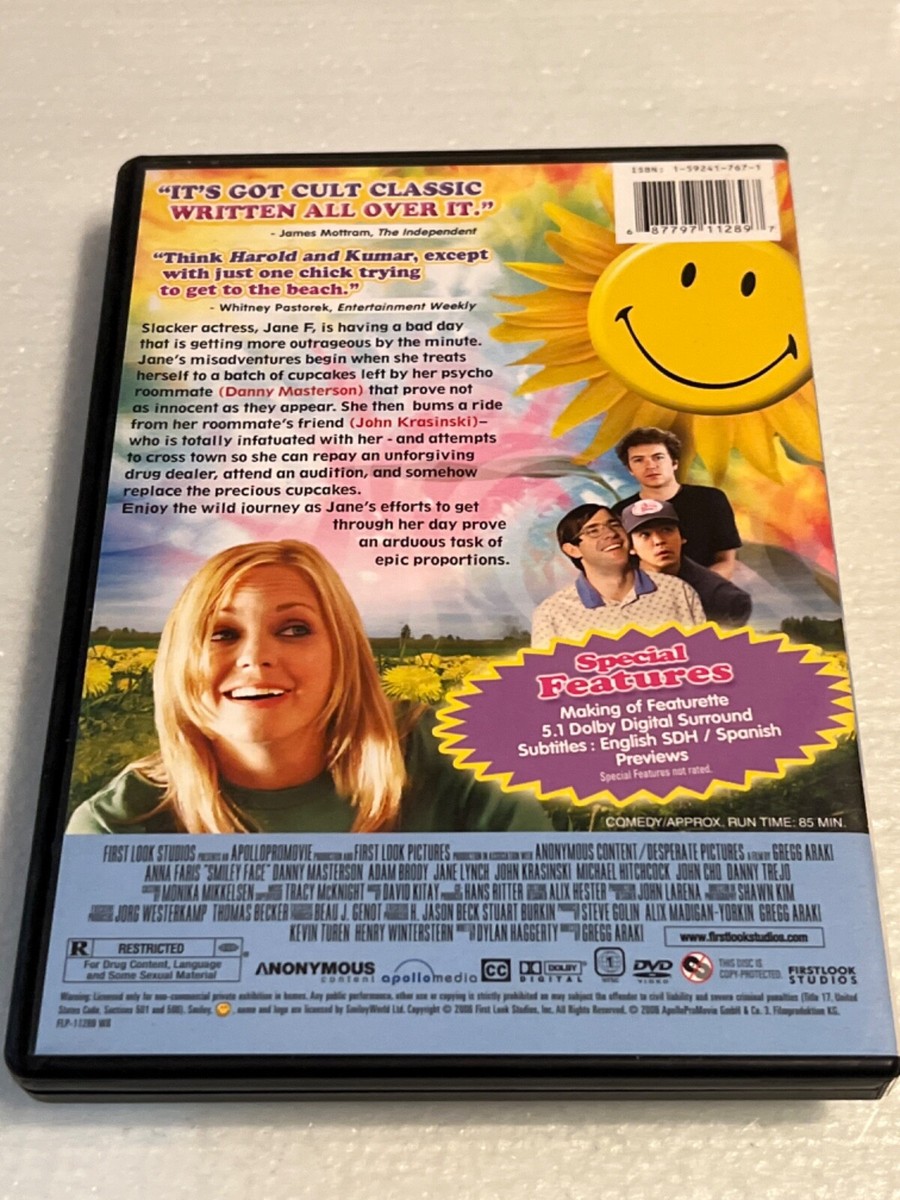 EXCEL!] Smiley Face DVD RARE OOP Anna Faris John Krasinski