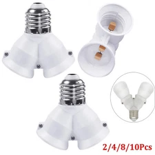 2 in 1 E26 E27 Socket Splitter Adapter Base Bulb in 1 Socket Y-Shape Lamp Holder