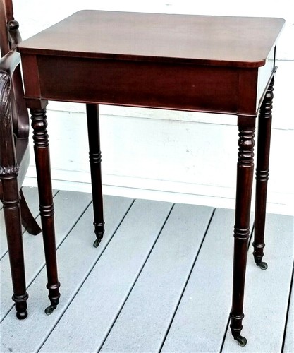 WORK STAND, Table, Nightstand, Neoclassical Regency, Drawer, Mahogany, c1810 29t - Picture 8 of 13