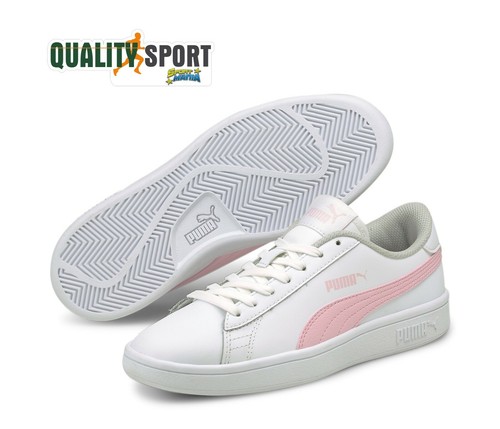 Puma Smash Pelle Bianco Rosa Scarpe Donna Sportive Sneakers 365170 28 | eBay