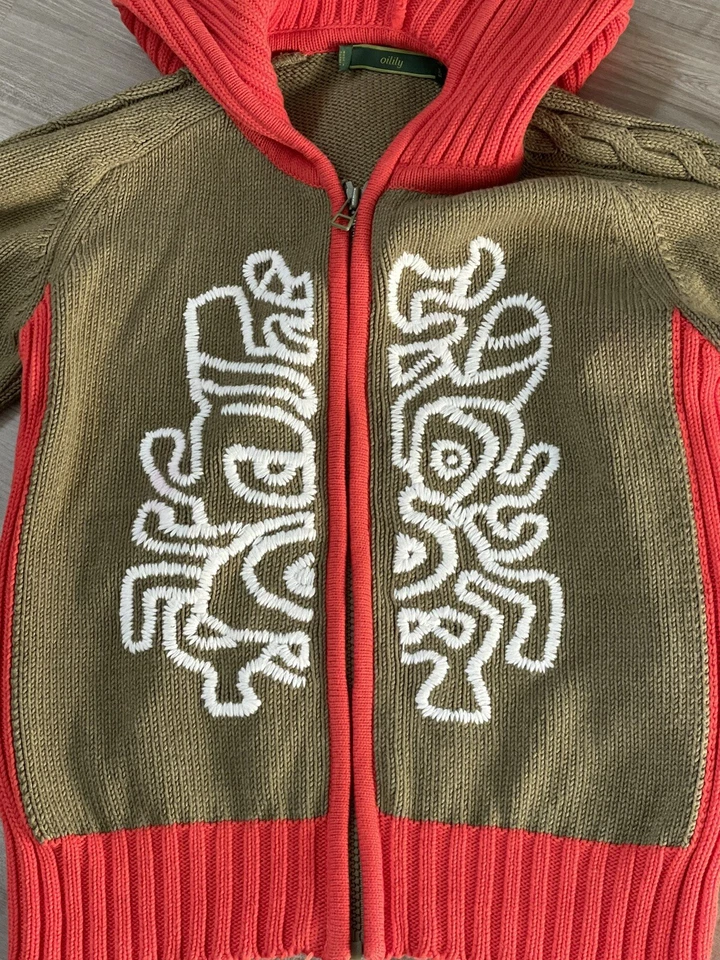 Suéter con Capucha Oilily Niños Niñas Talla 6/7 (128) Cremallera Completa con Precioso Detalle Foto 2 de 4