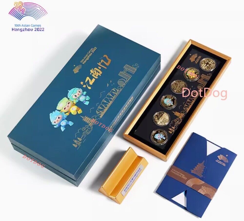 China 2023 2022 Stamp 19th Asian Games Gold-Plated Commemorative Medallion