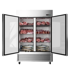 NEW Commercial 2 Door Merchandiser Reach In Stainless Steel Freezer 49 Cu.ft