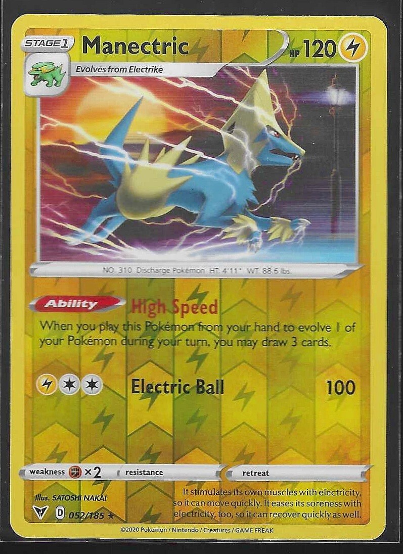 Manectric #52/185 Vivid Voltage Pokemon Reverse Holo Rare Card