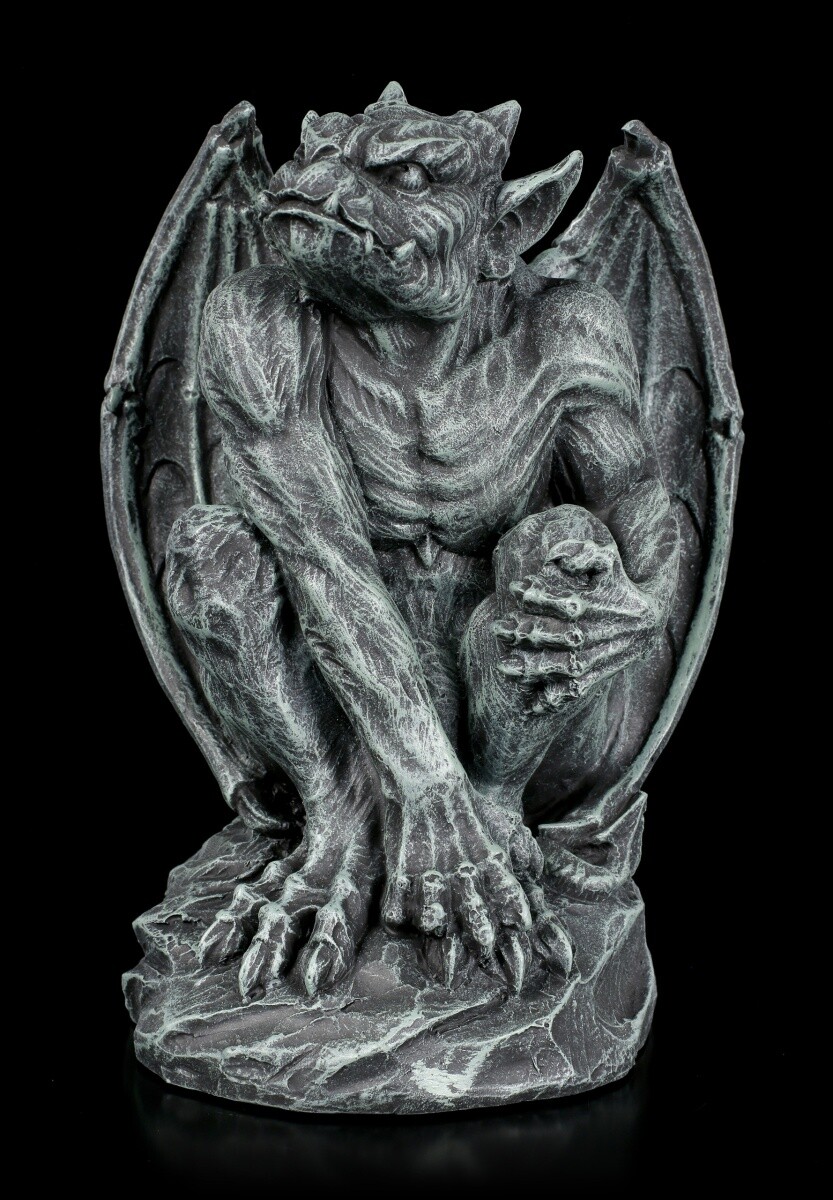 Gargoyle Figurine Crouching - Gothic Demons Guard Dragon Decorative Statue