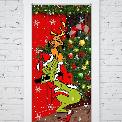 Frohe Weihnachten Grinch Weihnachten Türabdeckung Dekorationen Banner Grinch DE - Bild 11 von 11