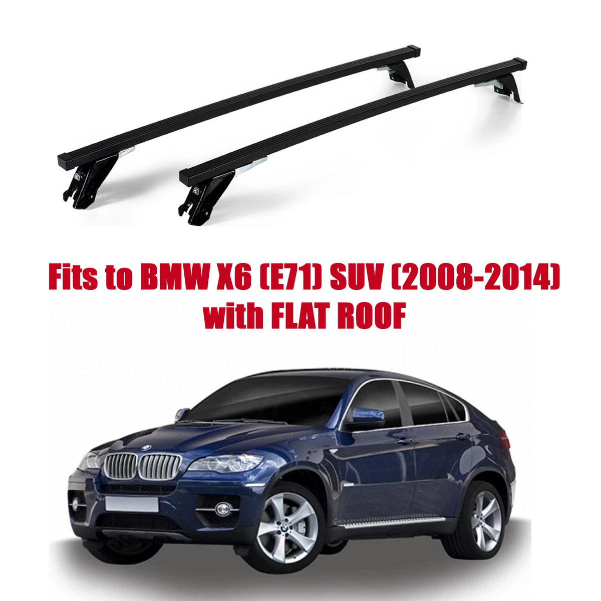 Premium Roof Rack Bars For BMW X6 E71 SUV 2008 2014 Flat Roof