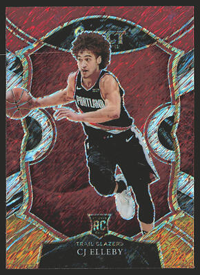 2020-21 Panini Select #100 CJ Elleby Red White Orange Shimmer RC