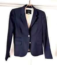 J. Crew Schoolboy Blazer Jacket Dark Navy Women's SZ 2 Wool Blend Lined