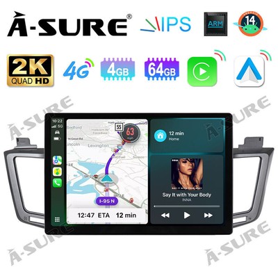 13.1'' 4+64GB for Toyota RAV4 2013-2018 Android 14 Radio Stereo WIFI Carplay GPS