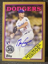 MICHAEL GROVE 2023 Topps 1988 Topps Auto GOLD 50/50 #88BA-MG LA Dodgers RC