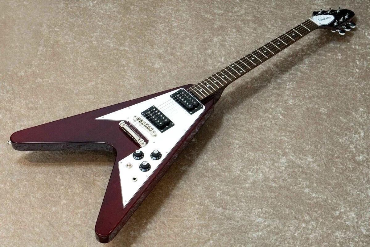 Edwards Flying V type E FV LTD CH Cherry Red Electric Guitar From