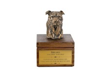 American Staffordshire Terrier, Amstaff IV - urn for dog ashes with a statuette,