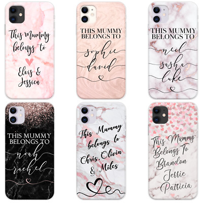 Personalisierte Hülle Marmor Mumie gehört Name Geschenk Cover für iPhone 13 11 15 12 Xr