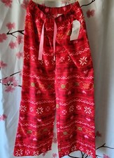 NWT GAP Kids Girl's Red Reindeer Christmas Holiday Pajama PJ Pants Size 14