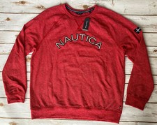 NAUTICA SIGNATURE LOGO SPELLOUT SWEATSHIRT CREW RED MENS XL NEW WITH TAGS 79