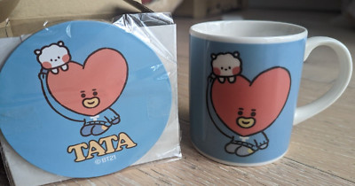 [Japan Line] Authentic BT21 Tata mug and matching coaster set (UK seller)