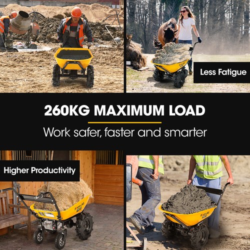 BAUMR-AG 40V Motorised Wheelbarrow 100L Electric Powered Motorised Wheel Barrow - Picture 4 of 12