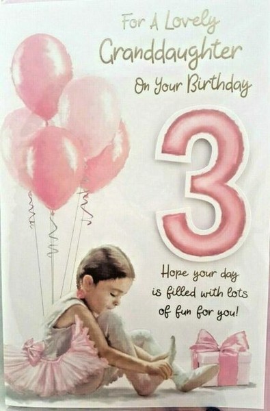 granddaughter age 3 birthday card