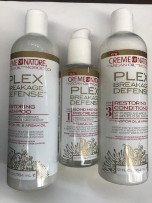 Cream of Nature Argan OIL PLEX BREAKAGE DEFENSE RESTORING HAIR CARE SET