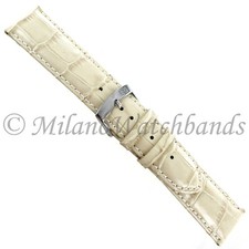 22mm Morellato Mens Beige Alligator Grain Padded Stitched Watch Band 2704