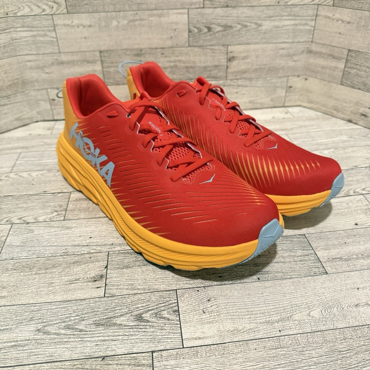 Hoka One One Rincon 3 Fiesta Red Running Shoes Sneakers Men\'s Size 14 Hoka One One Rincon 3 Fiesta Red Running Shoes Sneakers  main image 4
