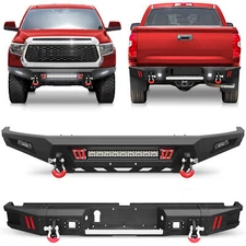 Steel Front/Rear Bumper W/Sensor Holes & LED Lights Fits 2014-2021 Toyota Tundra