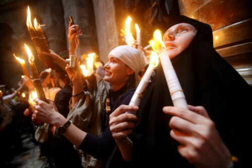 33 Holy Candles Jerusalem Sepulchre Blessed Church Wax Bee