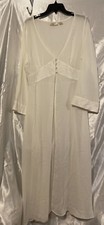 Vtg Victoria's Secret Gold Label Nightgown Bridal Kimono Robe Embroidered Sz M/L