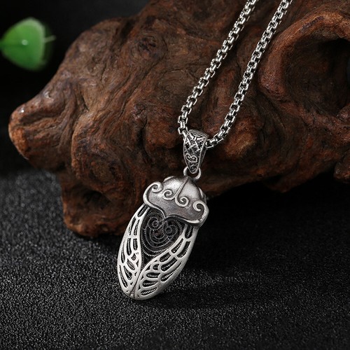 Ciondolo Cicala In Argento 925 – Gioiello Artigianale 3D Per Collana, Regalo Ragazza