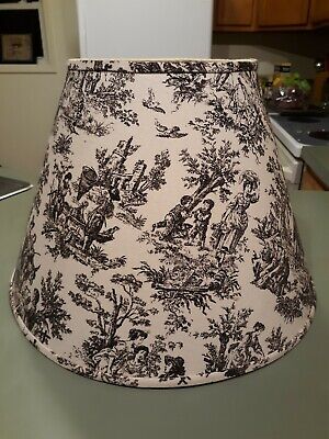 Black Toile Lamp Shade Washer Fitter, French Toile Chandelier Shades