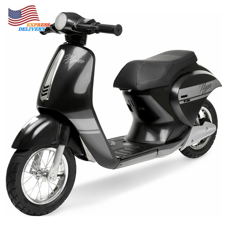 24V Retro Scooter Powered Ride-On with Easy Twist Throttle for Kids