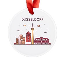 D sseldorf GERMANY Skyline, German Travel, Personalized Acrylic Ornament Gift