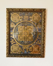 Thangka Wheel of Life Hand Painted,Buddhism-Framed 24" x 19"