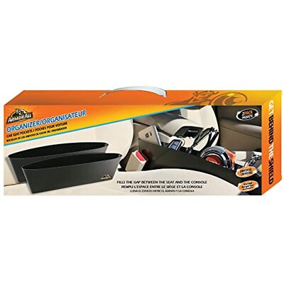 2 Pack Armor All Universal Car Seat Gap Pocket Wedge Organizer Catcher Storage
