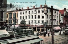 A Busy Corner Battle Creek Michigan MI 1908 Vintage Postcard